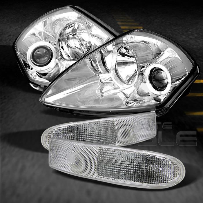 03-05 eclipse chrome clear halo projector headlights+clear bumper signal lamps