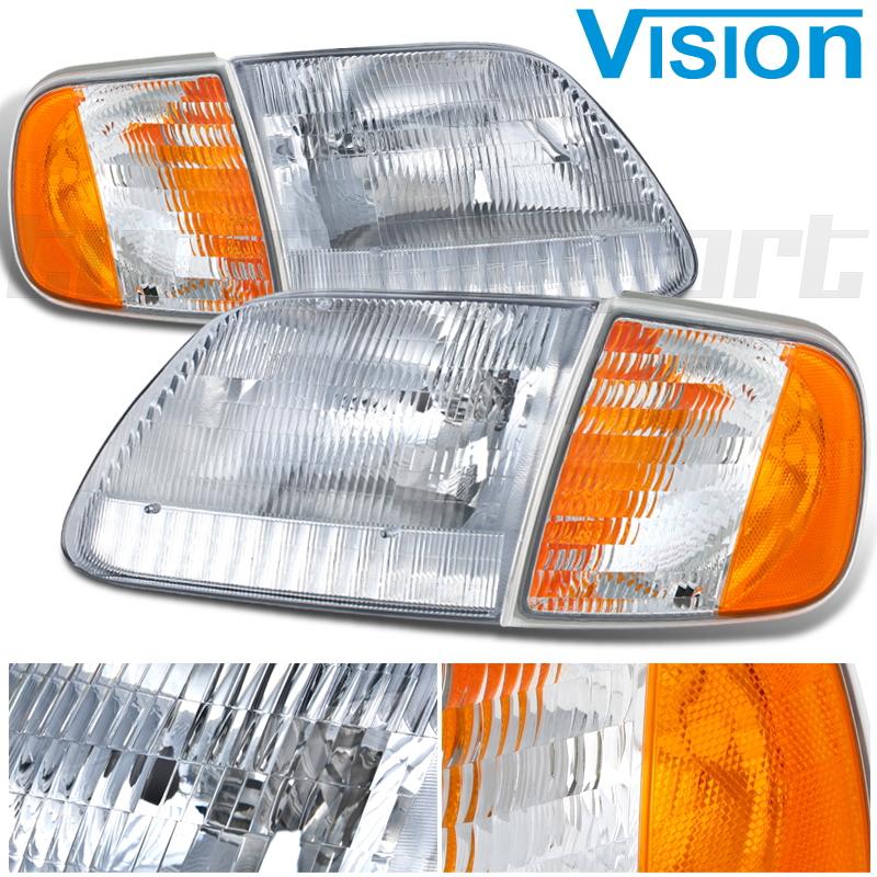 1997-2000 f150 head light lamp expedition turn signal corner lens housing combo