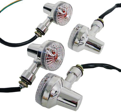 Chrome round turn signal lights for harley dyna sportster softail crusier custom