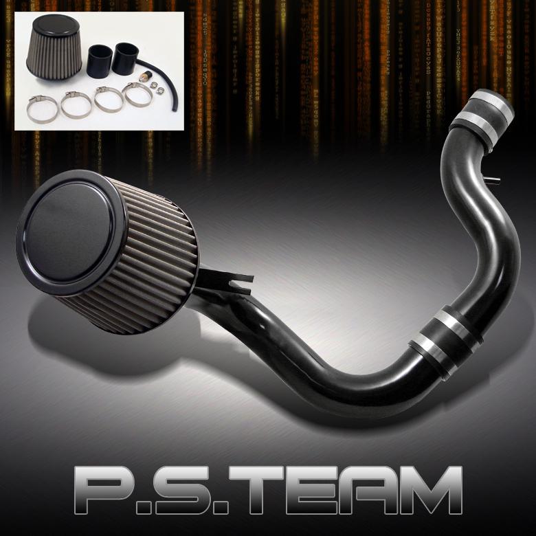 90-93 acura integra black aluminum cold air intake+stainless washable  filter