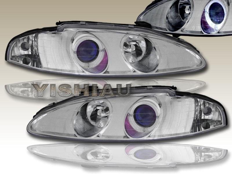 1995 1996 eclipse halo projector chrome headlights new