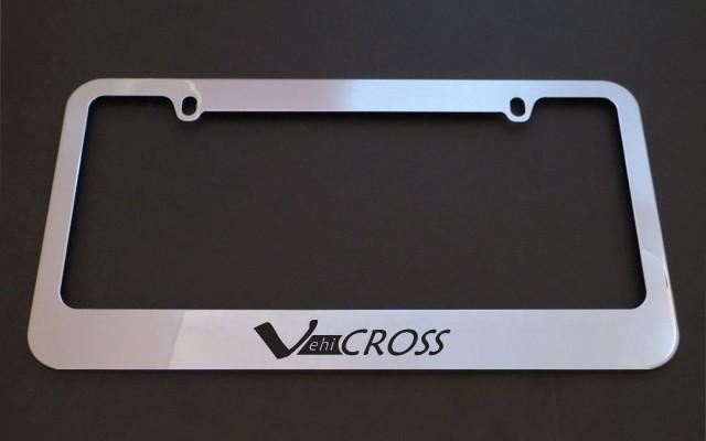 1 brand new isuzu vehicross chrome metal license plate frames + screw caps