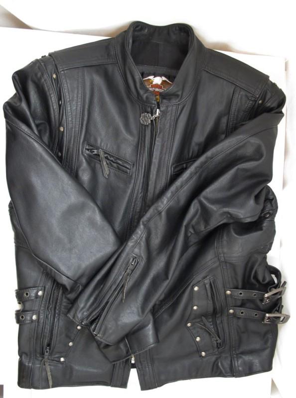 Women's leather harley davidson jacket studded large 8413 aug27