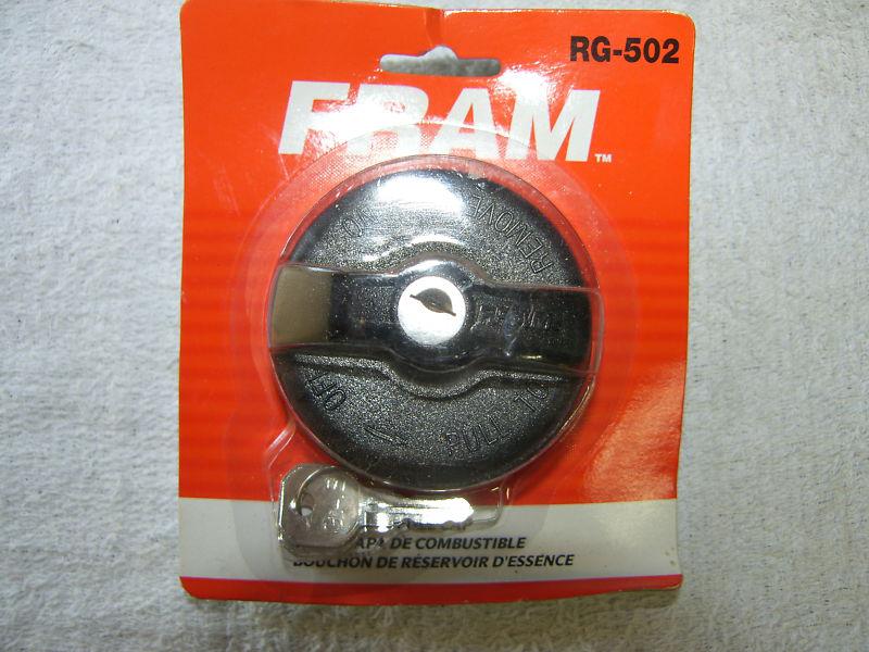 Fram locking lock fuel gas cap two keys rg-502 - new!