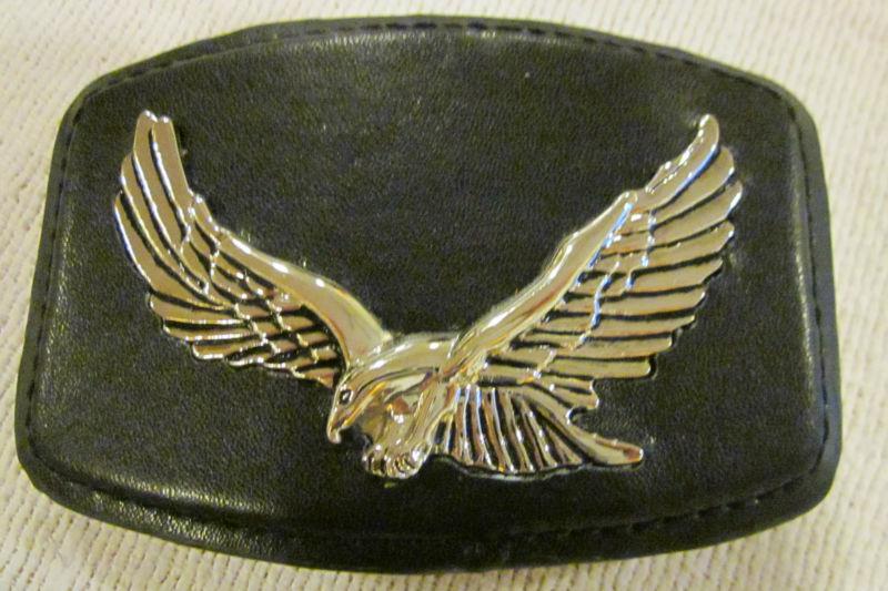 Leather belt buckle chrome eagle motorcycle biker western animal 