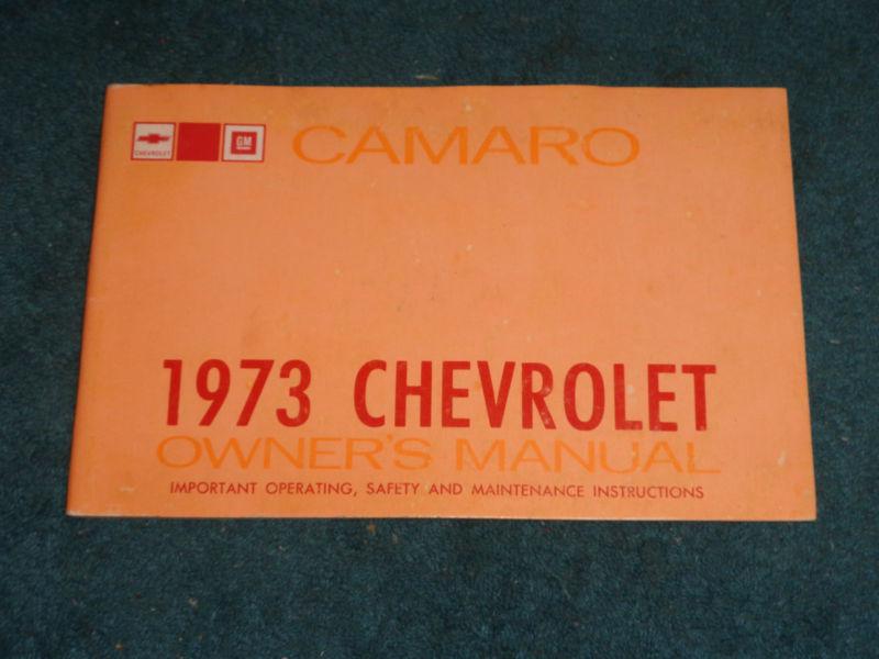 1973 chevrolet camaro owner's manual / original chevy guide book