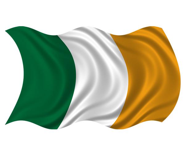 Ireland waving flag decal 5"x3" irish celtic vinyl car bumper sticker (rh) zu1