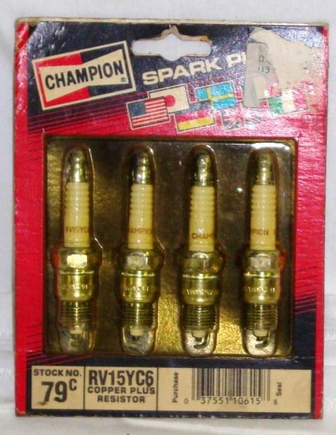 Champion spark plugs 4pk. rv15yc6 copper plus resistor stock no. 79c