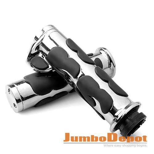 Brand new motorcycle bike chrome handlebar handgrip left&right pair for 1"harley