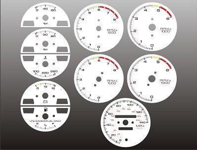 1986-1992 pontiac firebird 140 mph instrument cluster white face gauges 86-92