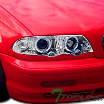 Chrome halo rims projector head lights lamps corner signal 99-01 bmw e46 4d/4dr