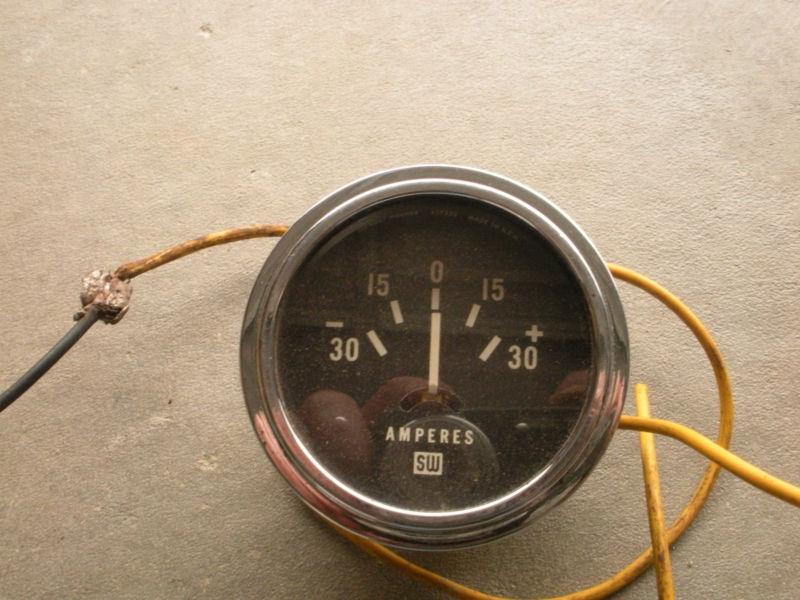 Vintage stewart warner amp gauge amperes hot rat rod 