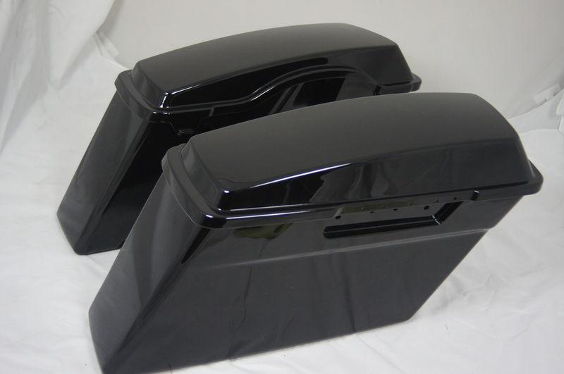 Vivid black touring hard saddle bags for hd road king ultra glide touring 