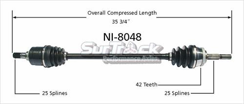 Surtrack perf axles ni-8048 cv half-shaft assembly-new cv axle shaft