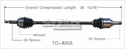 Surtrack perf axles to-8203 cv half-shaft assembly-new cv axle shaft