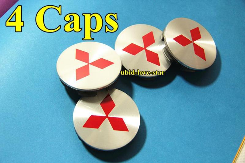 Buy 58mm mitsubishi red emblem wheel center hub caps lancer gallant evo eclipse