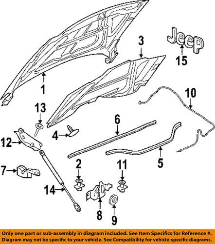 Jeep oem 55394495ab hood release cable-release cable