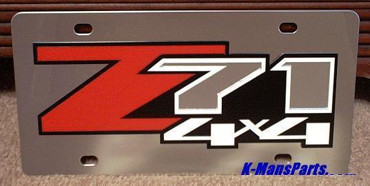 Chevrolet z71 4x4 off road stainless steel vanity license plate tag