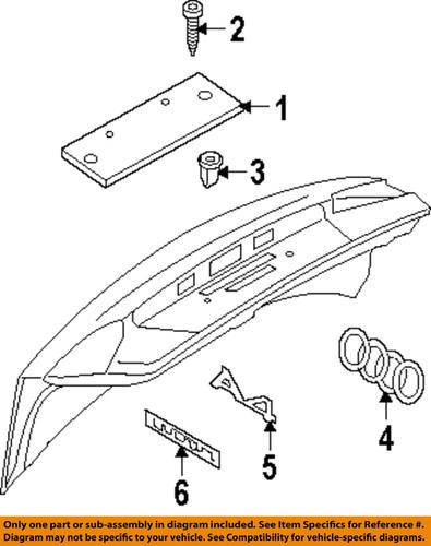 Audi oem 8t0827113a01c trunk lid-license mount