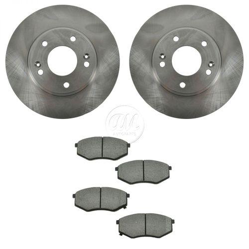 Front ceramic disc brake pads & 2 rotors kit set fits tuscon sportage fwd