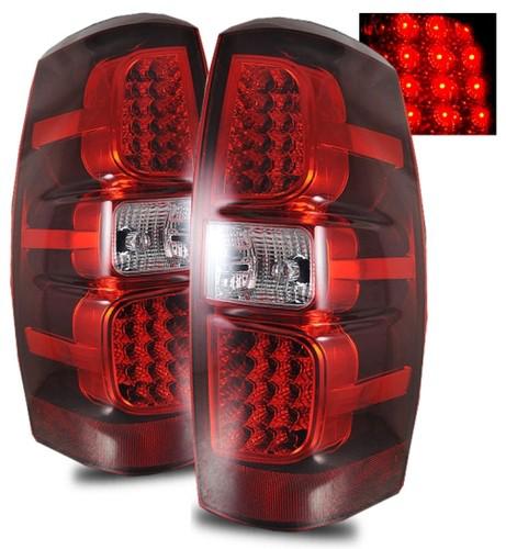 07-12 chevy avalanche euro red clear led aftermarket tail lights rear brake lamp