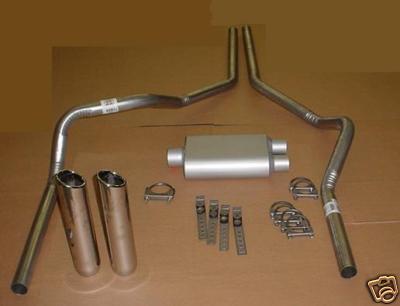 Dodge ram 07-08 dual exhaust kit + flowsound muffler w/ mandrel bend