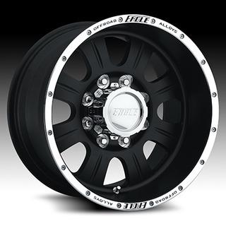 American eagle wheels, style 140, 16 x 8, 5 x 135mm black with polished lip rims