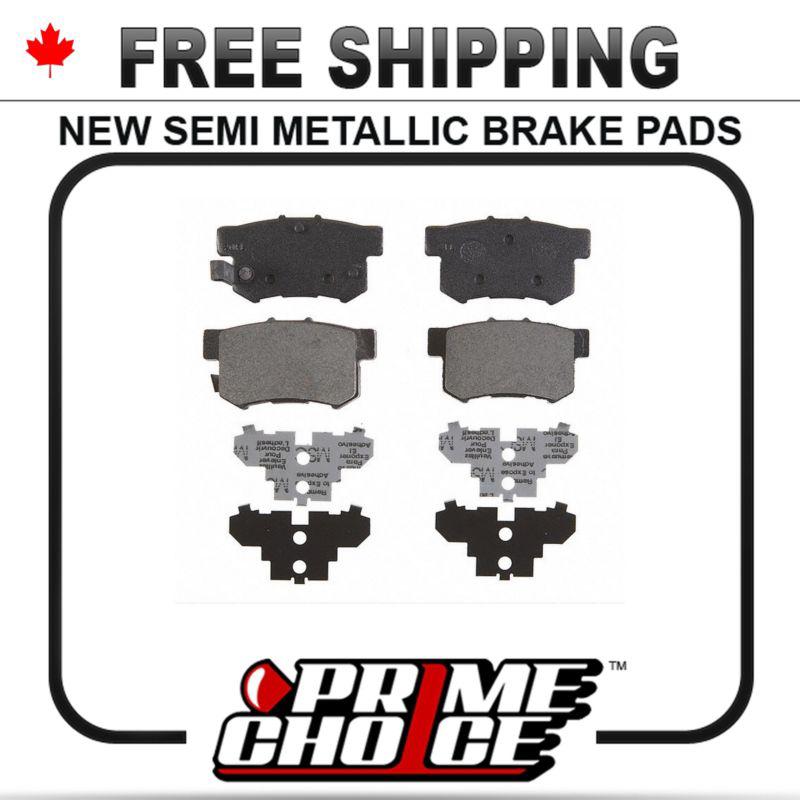 New premium complete set of rear metallic disc brake pads with shims