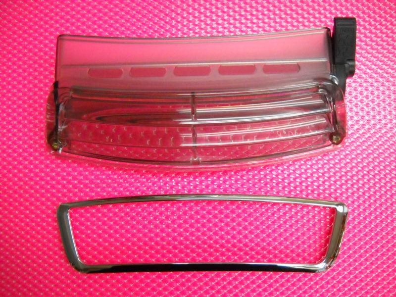 Honda-kawasaki-yamaha-suzuki-smoke windshield vent with chrome trim 3d18