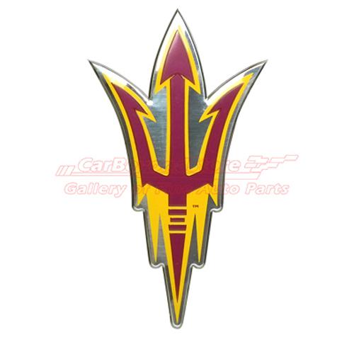 Arizona state university aluminum color auto emblem, 3d look, licensed + gift