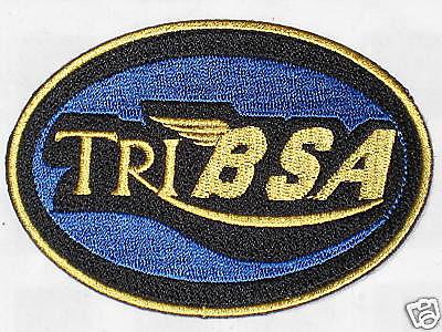 Tri bsa vintage motorcycles patch badge triumph tribsa cafe racer