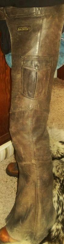 Hein gericke leather motorcycle chaps echt leder full leather chaps large