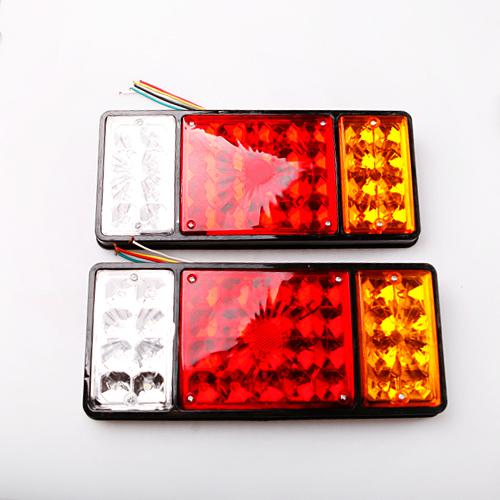 Pair 12v tail lamps bright light bead indicator trailer led truck car bus lights