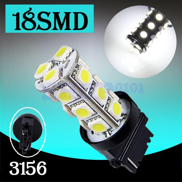 T25 3156 3056 pure white 18 smd 5050 stop tail turn led car light bulb lamp