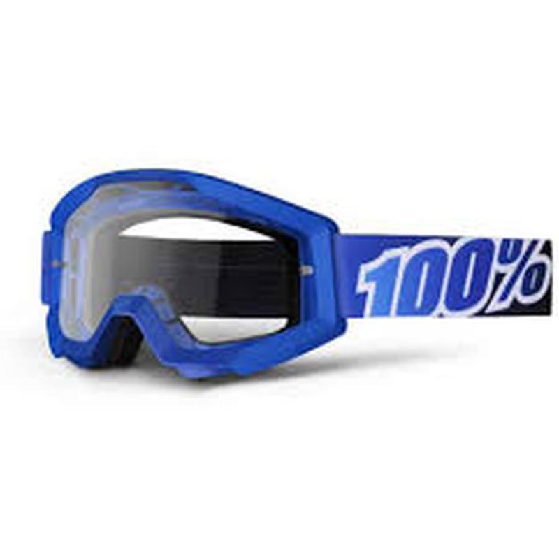 New 100% the mud strata adult goggles, blue lagoon, with clear lens