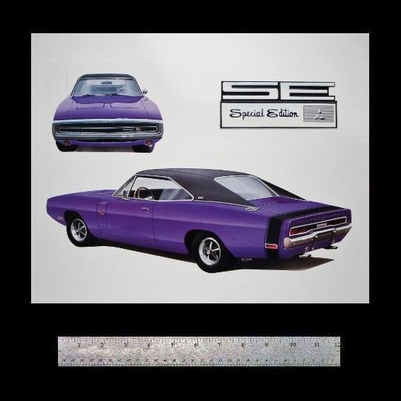 Dodge charger 1968 1969 1970 r/t 500 magnum 440+6 - old dealer art print poster