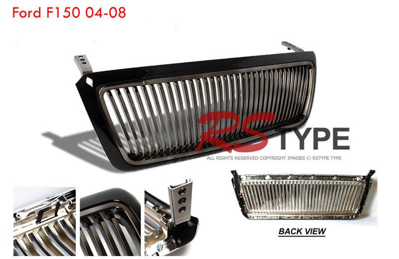 2004-2008 ford f150 vertical black gunmetal front grill 05 06 07