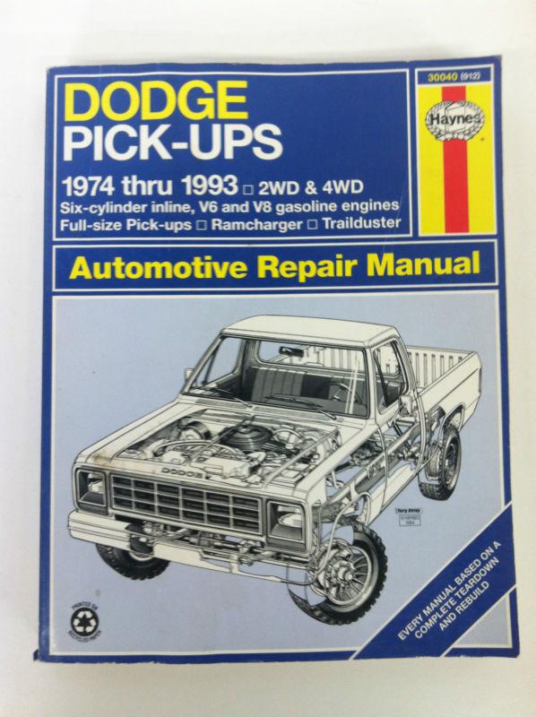 Haynes manual dodge pick-ups 1974-1993 2wd & 4wd, read for more info