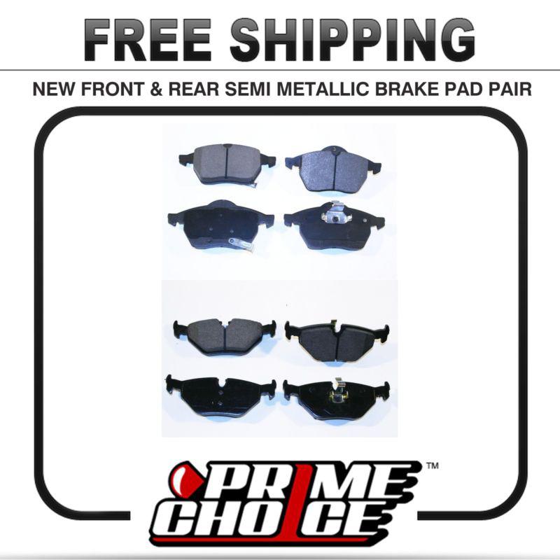 Premium front & rear metallic disc brake pads 2 full complete sets 4 pair 8 pads