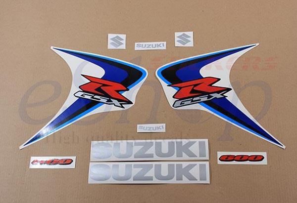 Suzuki gsxr 600 2006 k6 set custom decals stickers kit blue autocollant k7 k5