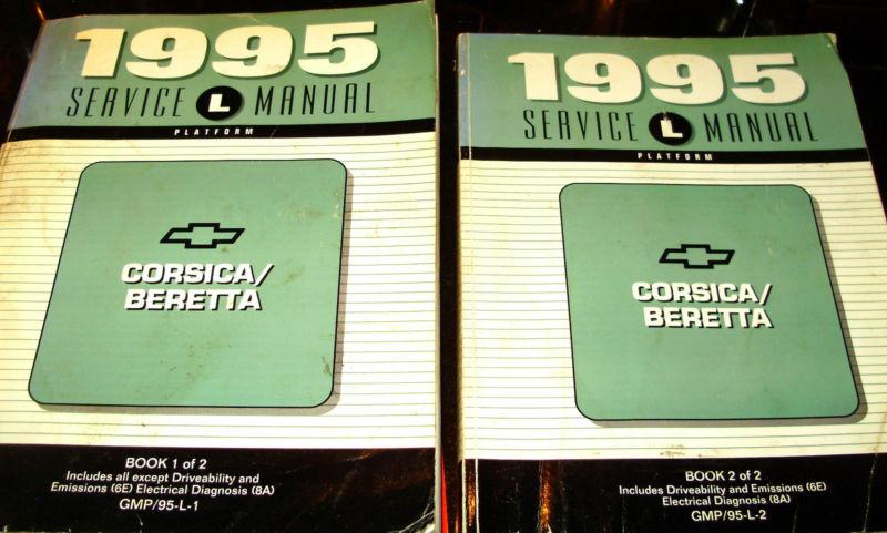 Original 1995 chevrolet corsica beretta 2 book service shop repair manual set