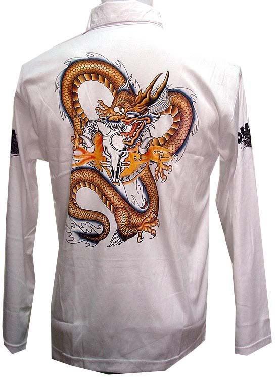 New chinese bull dragon kung fu rock tattoo biker punk shirt jacket mens sz m