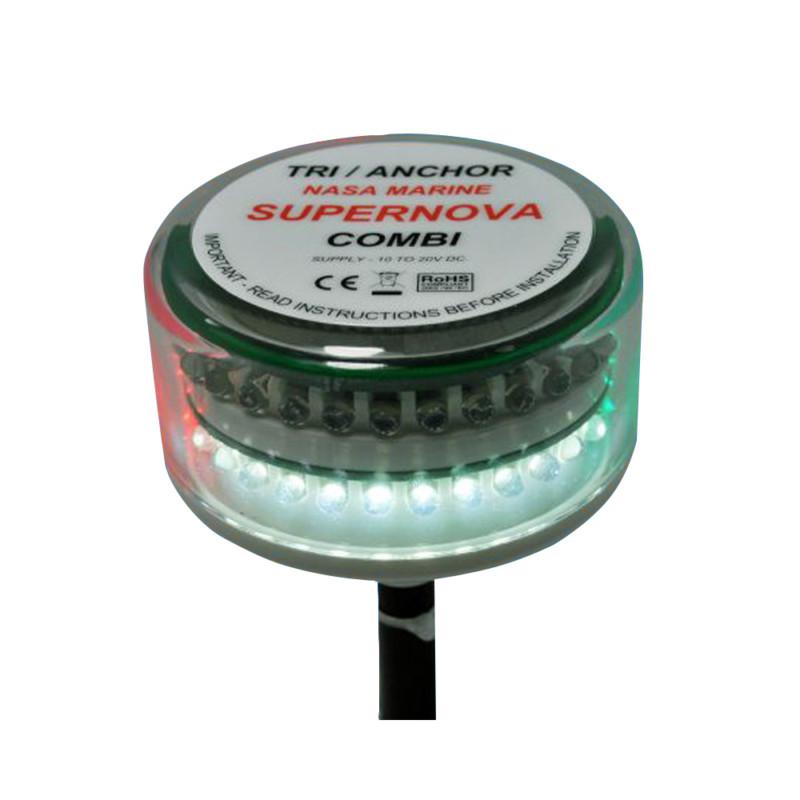 Clipper cl-ctc supernova combi led tricolor masthead anchor light