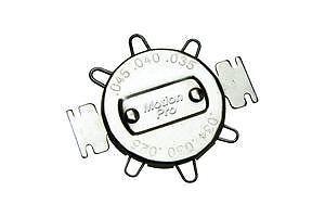 New motion pro spark plug gap gauge, silver, six metric and standard sizes