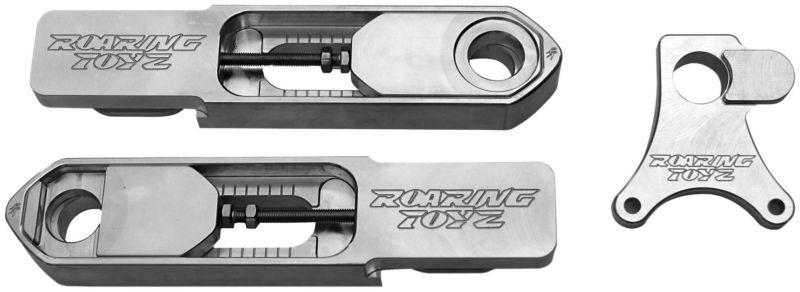 Roaring toyz polished engraved / anodized swingarm 2-8 in. extension  rts552rt-2