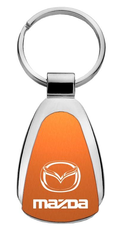 Mazda orange orange tear drop metal key chain ring tag key fob logo lanyard