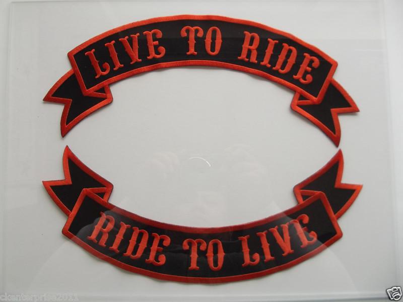 Live to ride rocker motorcycle biker large embroidered back patch harley #5