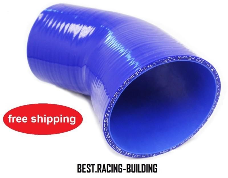 3"-3.0" 45 degree silicone elbow hose coupler 76mm intercooler pipe turbo,blue