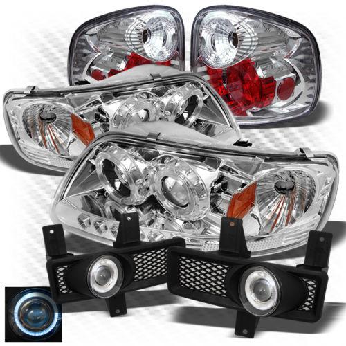 97-98 f150 flareside 1pc pro headlights + tail lights + projector fog lights set