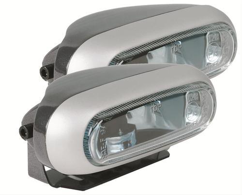 Hella fog lights oval silver housing blue lens 12 v 55 watts 5.400" x 2.400" kit